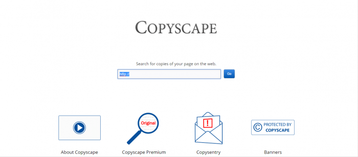 Copyscape check trùng lặp thông qua link ngắn gọn